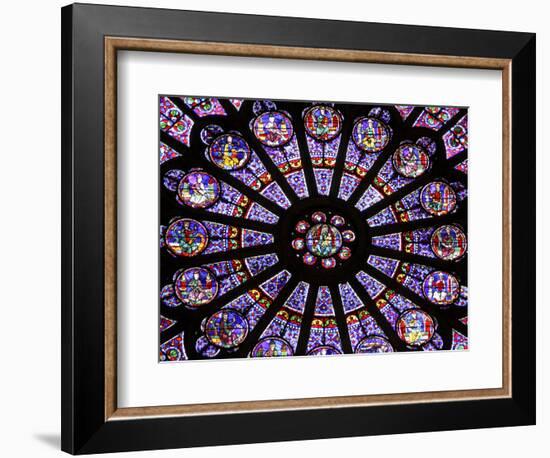 A Rose Window in Notre Dame Cathedral, Paris, France-William Sutton-Framed Photographic Print