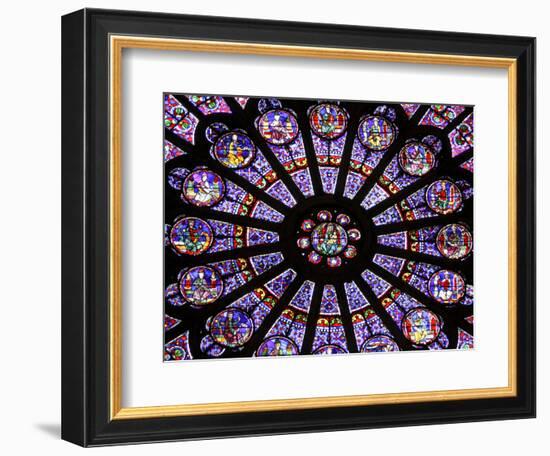 A Rose Window in Notre Dame Cathedral, Paris, France-William Sutton-Framed Photographic Print