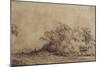 A Rough Road Along the Dyke with Trees Hiding a Farmstead-Rembrandt van Rijn-Mounted Giclee Print