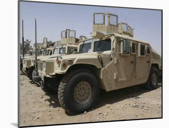 A Row of Humvees from Task Force Military Police-Stocktrek Images-Mounted Photographic Print