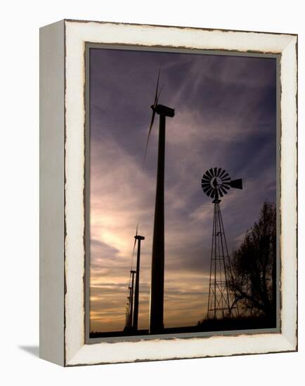 A Row of Wind Turbines-Charlie Riedel-Framed Premier Image Canvas