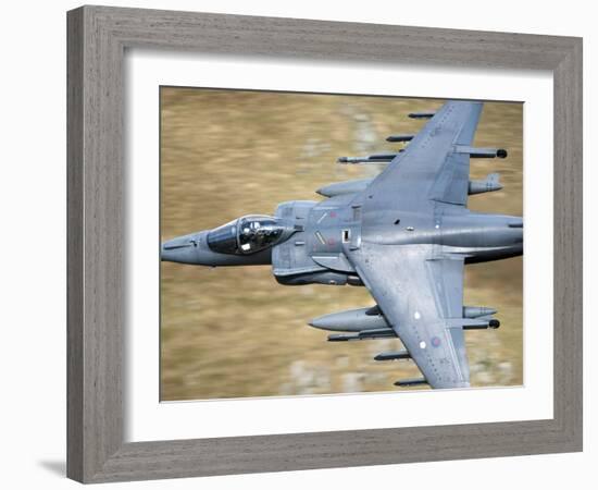 A Royal Air Force Harrier GR9 Flying Low over North Wales-Stocktrek Images-Framed Photographic Print