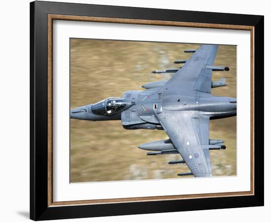 A Royal Air Force Harrier GR9 Flying Low over North Wales-Stocktrek Images-Framed Photographic Print