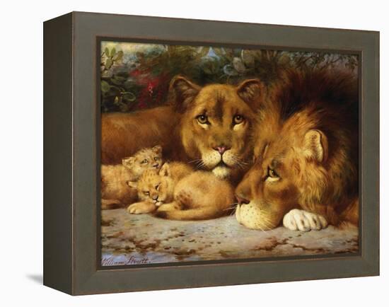 A Royal Family of Lions-William Strutt-Framed Premier Image Canvas