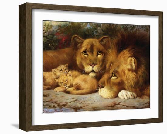 A Royal Family of Lions-William Strutt-Framed Giclee Print