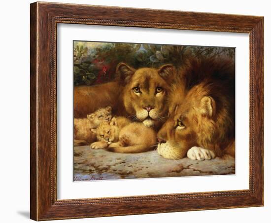 A Royal Family of Lions-William Strutt-Framed Giclee Print