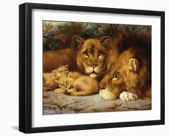 A Royal Family of Lions-William Strutt-Framed Giclee Print