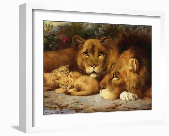 A Royal Family of Lions-William Strutt-Framed Giclee Print