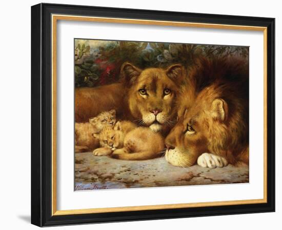 A Royal Family of Lions-William Strutt-Framed Giclee Print