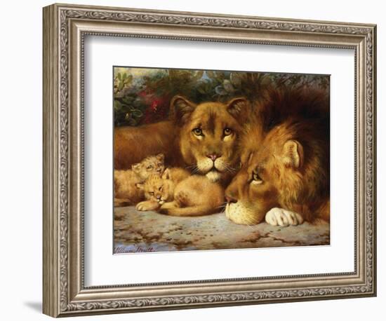 A Royal Family of Lions-William Strutt-Framed Giclee Print