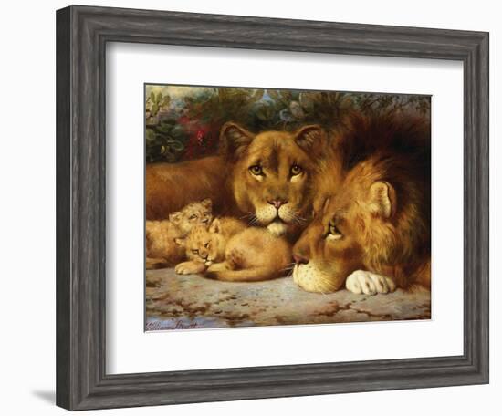 A Royal Family of Lions-William Strutt-Framed Giclee Print