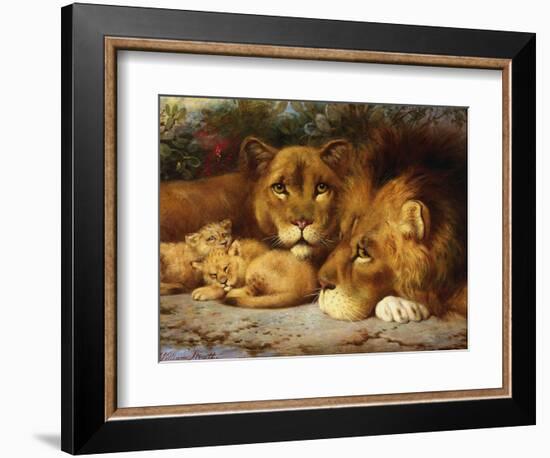 A Royal Family of Lions-William Strutt-Framed Giclee Print