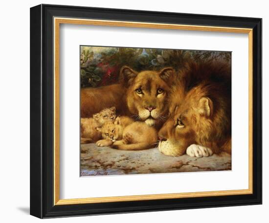 A Royal Family of Lions-William Strutt-Framed Giclee Print