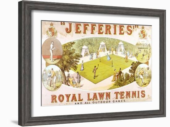 A Royal Lawn Tennis Set for 4 Players Made by Jefferies, Woolwich, circa 1875-null-Framed Giclee Print