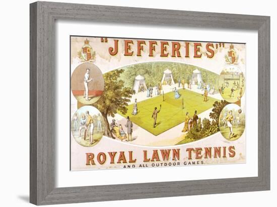 A Royal Lawn Tennis Set for 4 Players Made by Jefferies, Woolwich, circa 1875-null-Framed Giclee Print