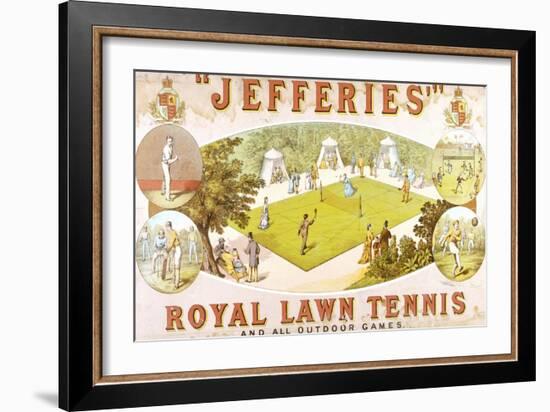 A Royal Lawn Tennis Set for 4 Players Made by Jefferies, Woolwich, circa 1875-null-Framed Giclee Print