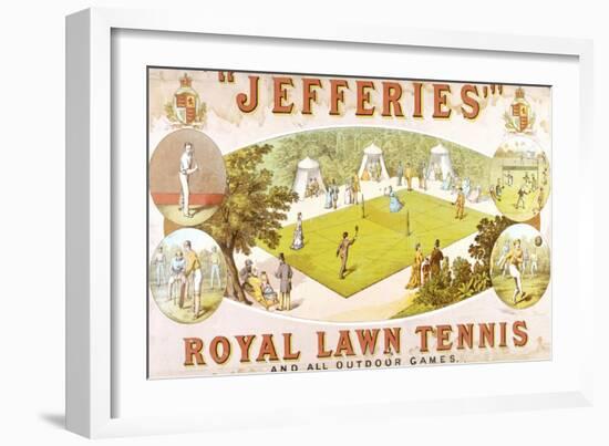 A Royal Lawn Tennis Set for 4 Players Made by Jefferies, Woolwich, circa 1875-null-Framed Giclee Print