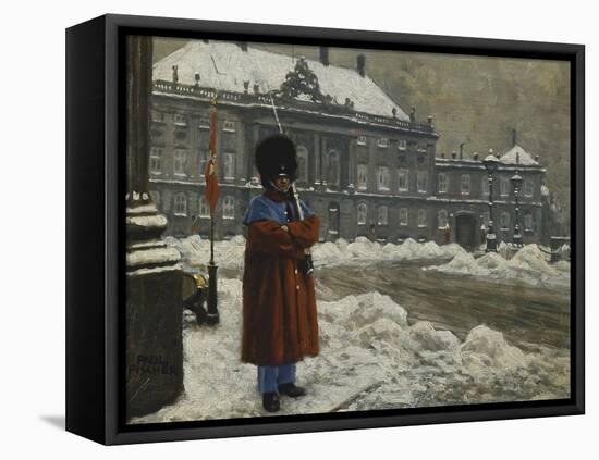 A Royal Life Guard on Duty Outside the Royal Palace Amalienborg, Copenhagen-Paul Fischer-Framed Premier Image Canvas