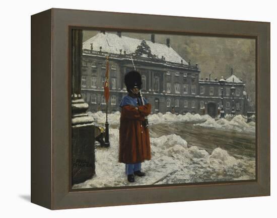 A Royal Life Guard on Duty Outside the Royal Palace Amalienborg, Copenhagen-Paul Fischer-Framed Premier Image Canvas