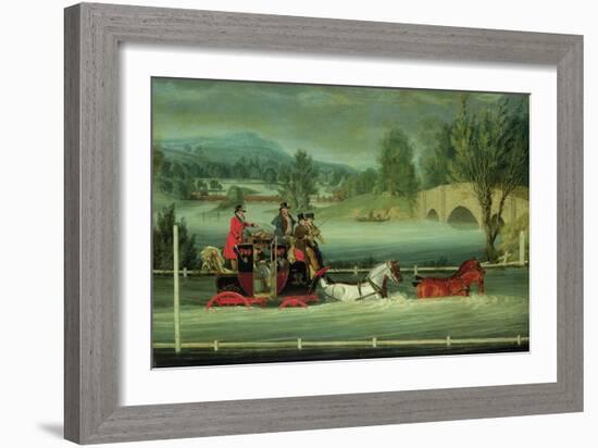 A Royal Mail Coach on a Flooded Road-James Pollard-Framed Giclee Print