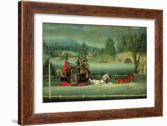 A Royal Mail Coach on a Flooded Road-James Pollard-Framed Giclee Print