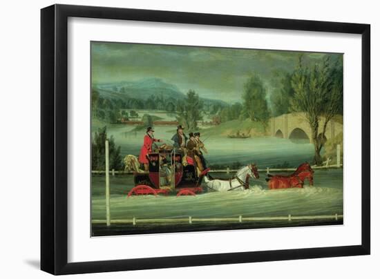 A Royal Mail Coach on a Flooded Road-James Pollard-Framed Giclee Print