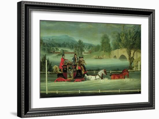 A Royal Mail Coach on a Flooded Road-James Pollard-Framed Giclee Print