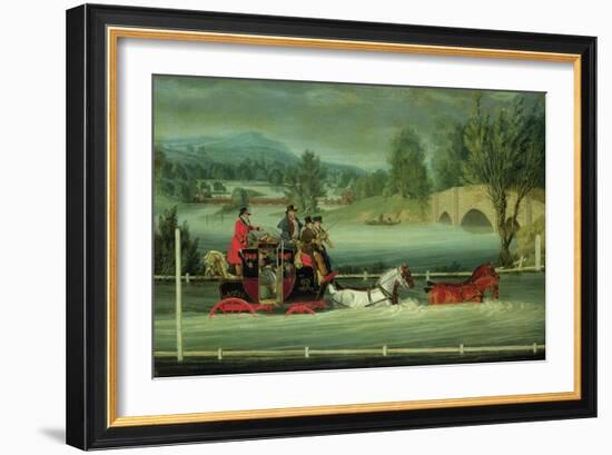 A Royal Mail Coach on a Flooded Road-James Pollard-Framed Giclee Print