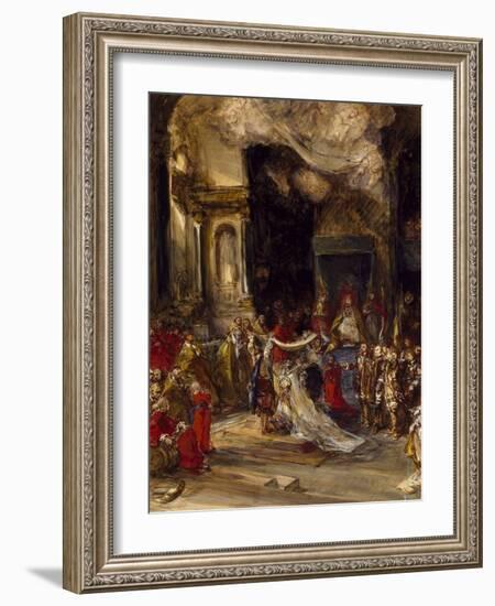 A Royal Marriage Scene (W/C on Wove Paper)-Louis Eugene Gabriel Isabey-Framed Giclee Print