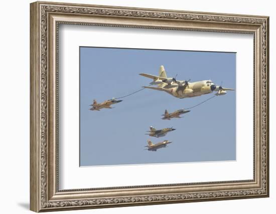 A Royal Moroccan Air Force Kc-130 Refueling a Pair of F-5 Aircraft-Stocktrek Images-Framed Photographic Print