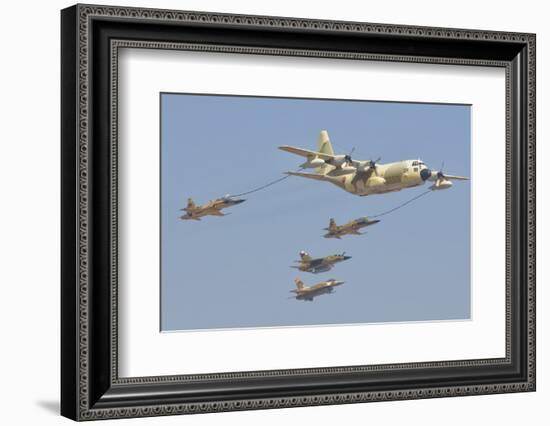 A Royal Moroccan Air Force Kc-130 Refueling a Pair of F-5 Aircraft-Stocktrek Images-Framed Photographic Print