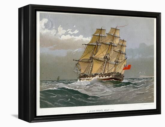 A Royal Navy 38 Gun Frigate, C1770-William Frederick Mitchell-Framed Premier Image Canvas