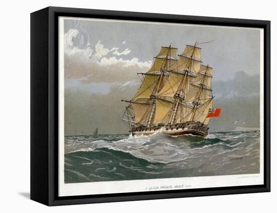 A Royal Navy 38 Gun Frigate, C1770-William Frederick Mitchell-Framed Premier Image Canvas