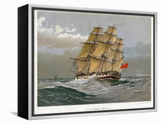 A Royal Navy 38 Gun Frigate, C1770-William Frederick Mitchell-Framed Premier Image Canvas