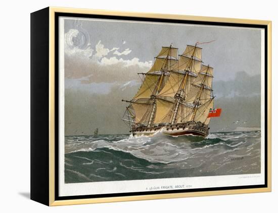 A Royal Navy 38 Gun Frigate, C1770-William Frederick Mitchell-Framed Premier Image Canvas