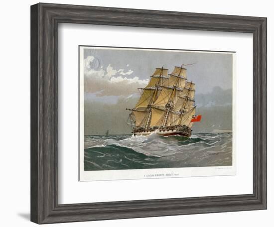 A Royal Navy 38 Gun Frigate, C1770-William Frederick Mitchell-Framed Giclee Print