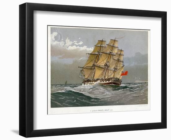 A Royal Navy 38 Gun Frigate, C1770-William Frederick Mitchell-Framed Giclee Print