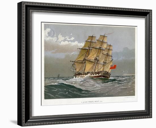 A Royal Navy 38 Gun Frigate, C1770-William Frederick Mitchell-Framed Giclee Print