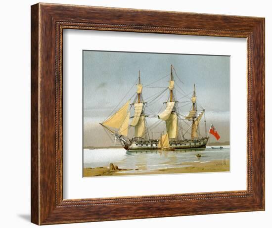 A Royal Navy 42 Gun Frigate, C1780-William Frederick Mitchell-Framed Giclee Print