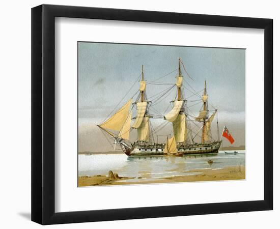 A Royal Navy 42 Gun Frigate, C1780-William Frederick Mitchell-Framed Giclee Print