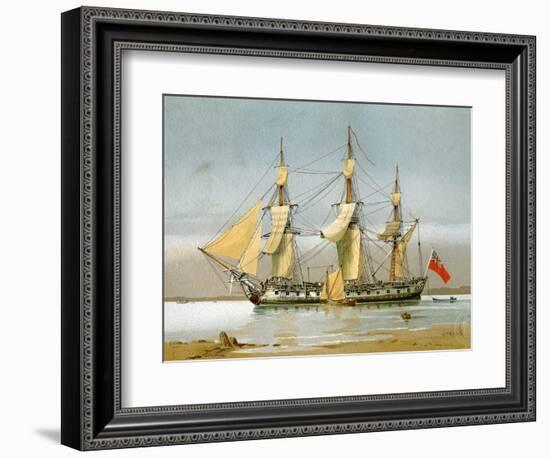 A Royal Navy 42 Gun Frigate, C1780-William Frederick Mitchell-Framed Giclee Print