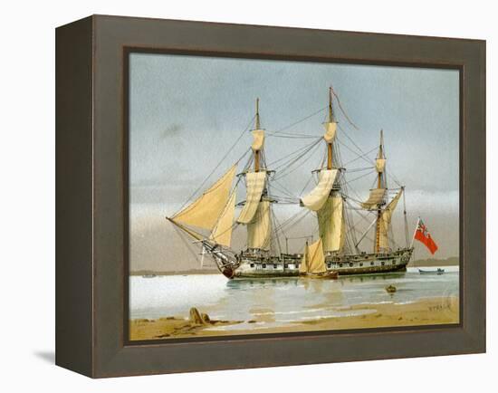 A Royal Navy 42 Gun Frigate, C1780-William Frederick Mitchell-Framed Premier Image Canvas