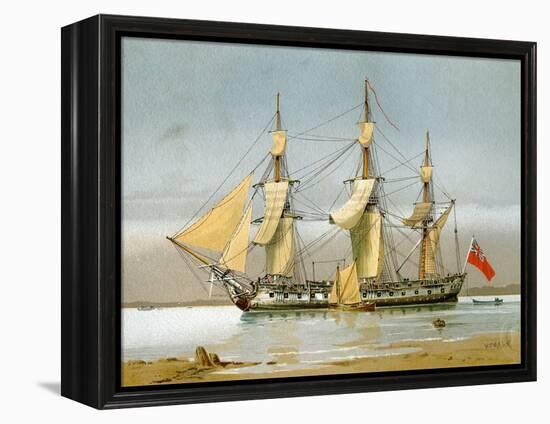 A Royal Navy 42 Gun Frigate, C1780-William Frederick Mitchell-Framed Premier Image Canvas