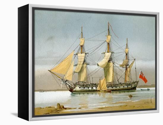 A Royal Navy 42 Gun Frigate, C1780-William Frederick Mitchell-Framed Premier Image Canvas