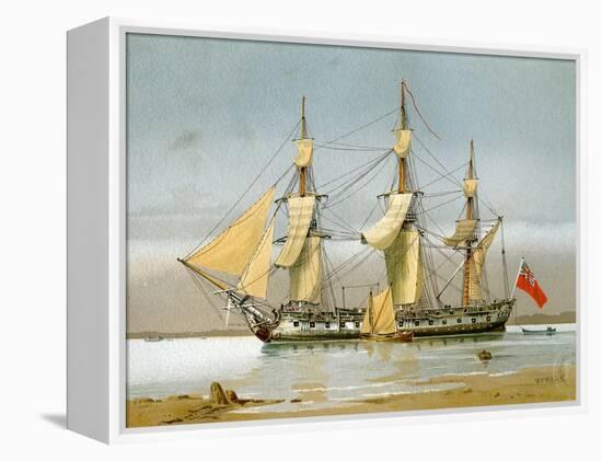 A Royal Navy 42 Gun Frigate, C1780-William Frederick Mitchell-Framed Premier Image Canvas