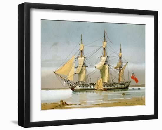 A Royal Navy 42 Gun Frigate, C1780-William Frederick Mitchell-Framed Giclee Print