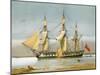 A Royal Navy 42 Gun Frigate, C1780-William Frederick Mitchell-Mounted Giclee Print