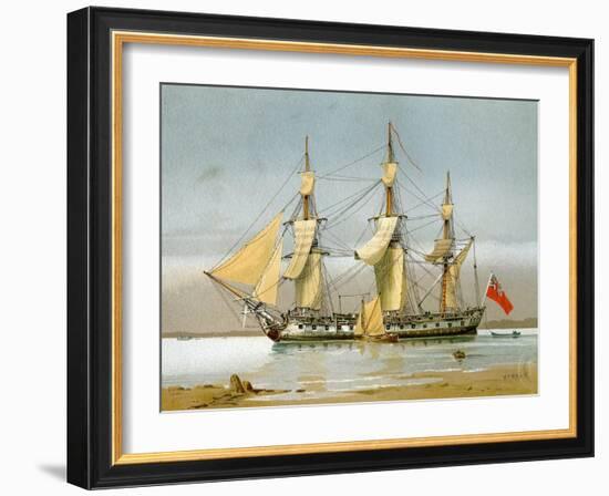 A Royal Navy 42 Gun Frigate, C1780-William Frederick Mitchell-Framed Giclee Print