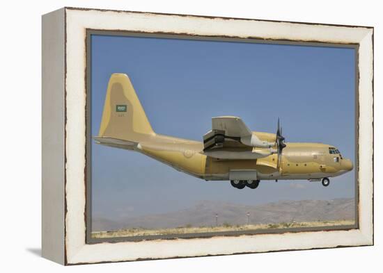 A Royal Saudi Air Force C-130 Prepares for Landing-Stocktrek Images-Framed Premier Image Canvas