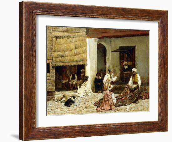 A Rug Bazaar in Tangiers, 1878-Edwin Lord Weeks-Framed Giclee Print